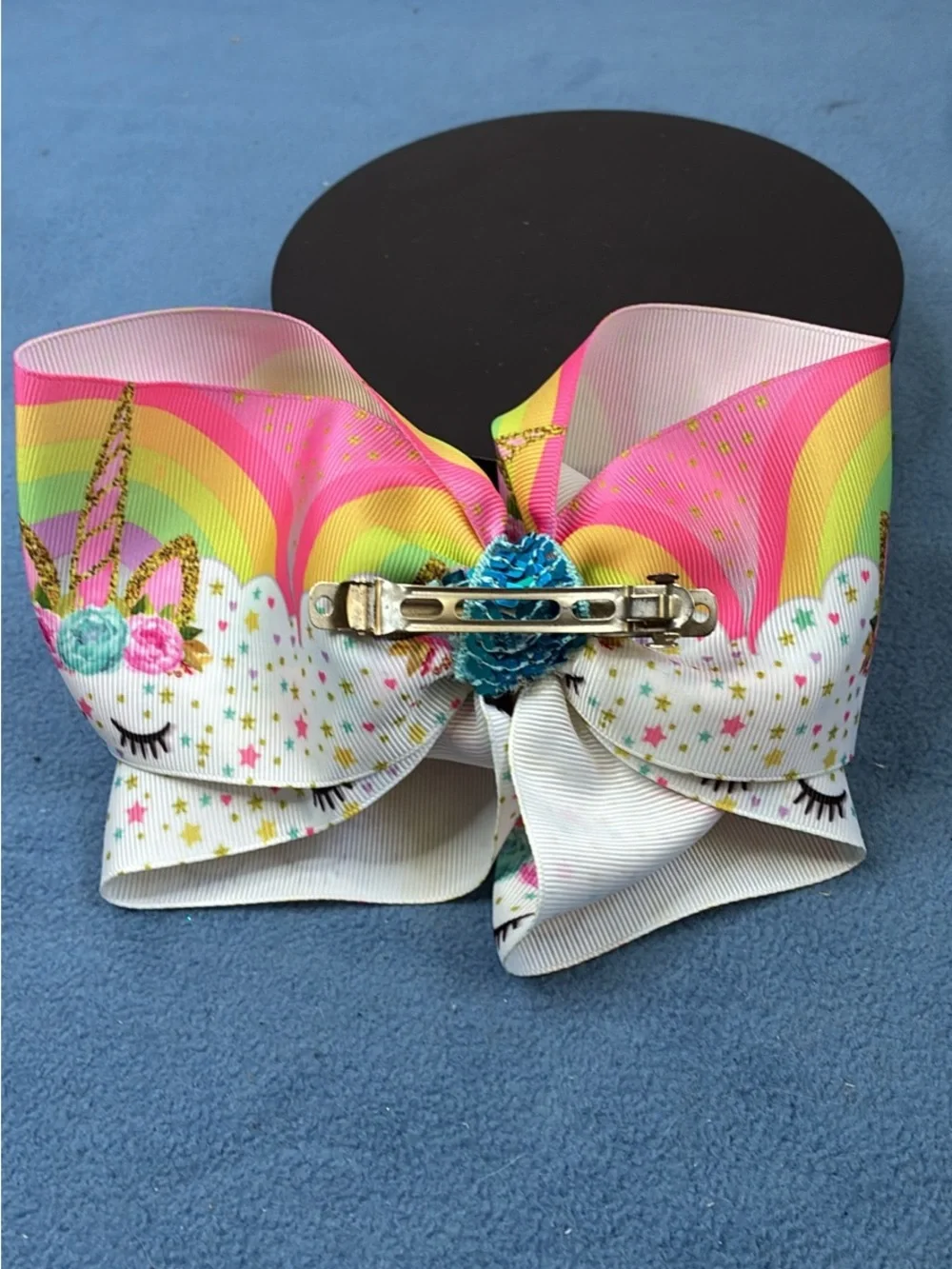 Unicorn Rainbow Hair Bow - Pink & Multicolor Kids Accessory